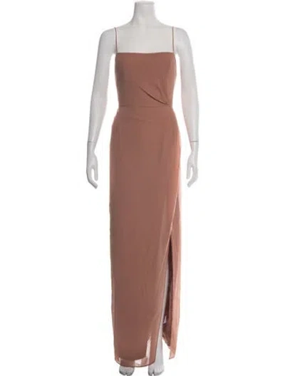 Pre-owned Jenny Yoo Square Neckline Long Dress In Brown
