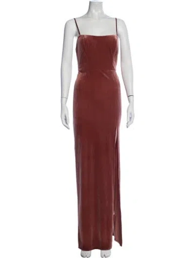 Pre-owned Jenny Yoo Square Neckline Long Dress In Brown