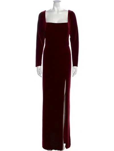 Pre-owned Jenny Yoo Square Neckline Long Dress In Burgundy