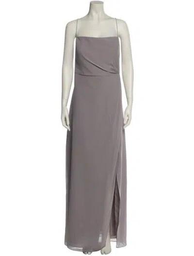 Pre-owned Jenny Yoo Square Neckline Long Dress In Gray