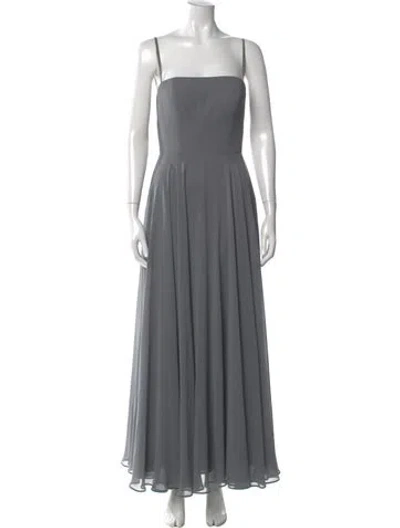 Pre-owned Jenny Yoo Square Neckline Long Dress In Gray