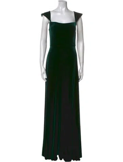 Pre-owned Jenny Yoo Square Neckline Long Dress In Green