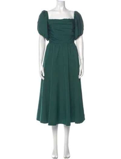 Pre-owned Jenny Yoo Square Neckline Long Dress In Green