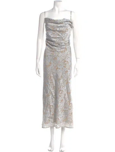 Pre-owned Jenny Yoo Square Neckline Long Dress In Multi