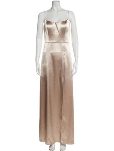 Pre-owned Jenny Yoo Square Neckline Long Dress In Neutral