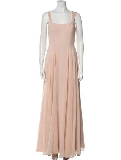 Pre-owned Jenny Yoo Square Neckline Long Dress In Neutral