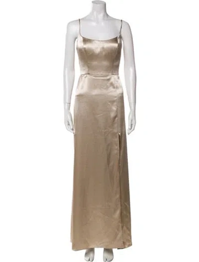 Pre-owned Jenny Yoo Square Neckline Long Dress In Neutral