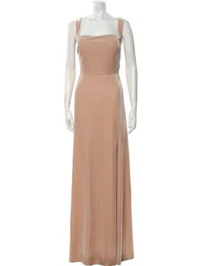 Pre-owned Jenny Yoo Square Neckline Long Dress In Neutral