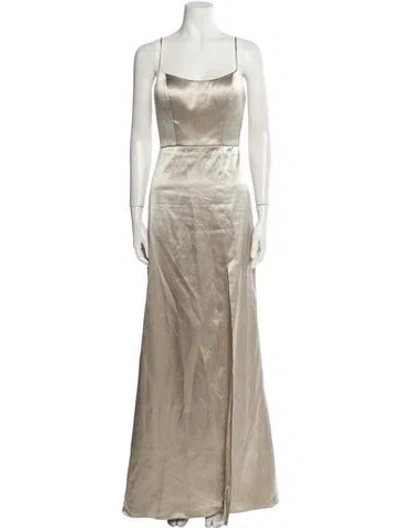 Pre-owned Jenny Yoo Square Neckline Long Dress In Neutral