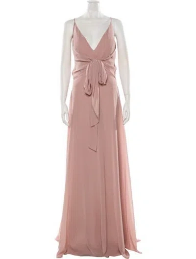 Pre-owned Jenny Yoo Square Neckline Long Dress In Neutral