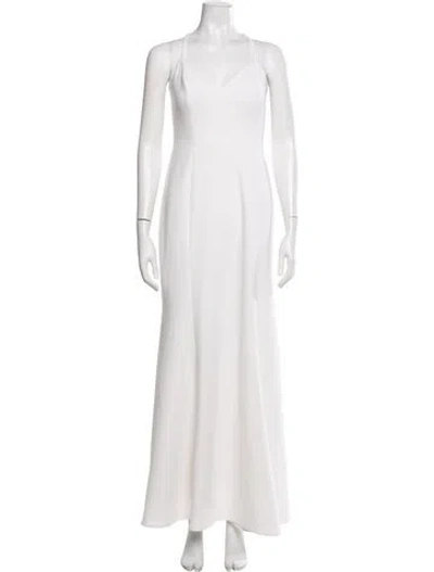 Pre-owned Jenny Yoo Square Neckline Long Dress In Neutral