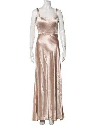 Pre-owned Jenny Yoo Square Neckline Long Dress In Neutrals