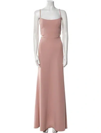Pre-owned Jenny Yoo Square Neckline Long Dress In Pink