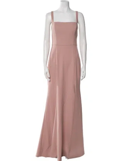 Pre-owned Jenny Yoo Square Neckline Long Dress In Pink