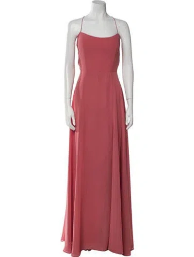 Pre-owned Jenny Yoo Square Neckline Long Dress In Pink