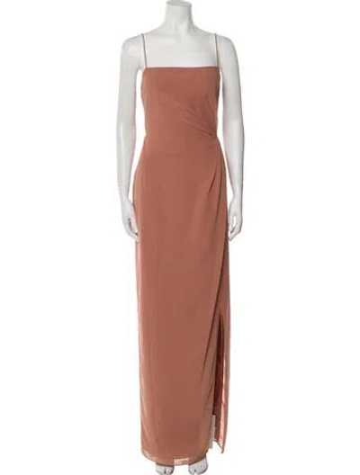 Pre-owned Jenny Yoo Square Neckline Long Dress In Pink