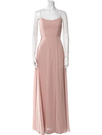 Pre-owned Jenny Yoo Square Neckline Long Dress In Pink