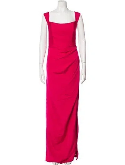 Pre-owned Jenny Yoo Square Neckline Long Dress In Pink