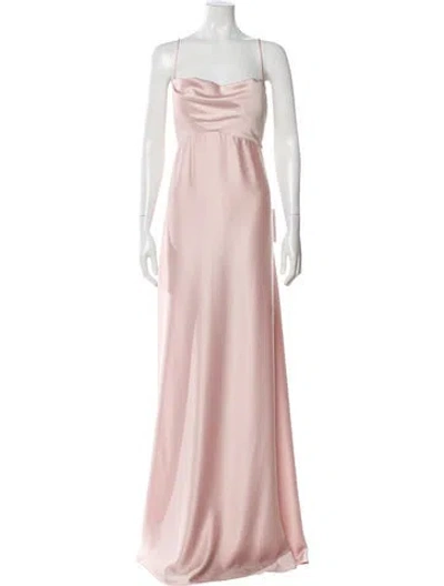 Pre-owned Jenny Yoo Square Neckline Long Dress In Pink
