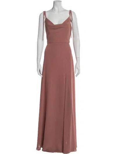 Pre-owned Jenny Yoo Square Neckline Long Dress In Pink