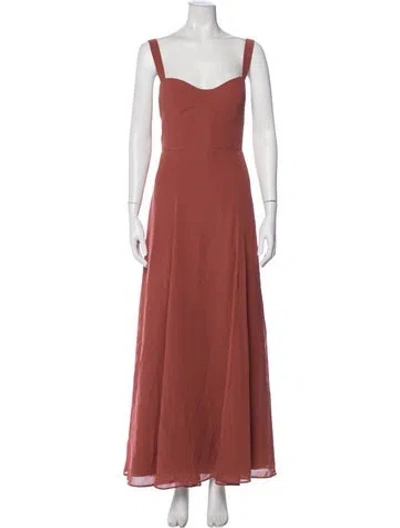 Pre-owned Jenny Yoo Square Neckline Long Dress In Pink