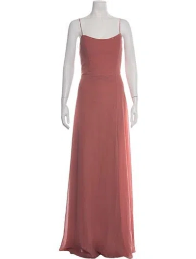 Pre-owned Jenny Yoo Square Neckline Long Dress In Pink
