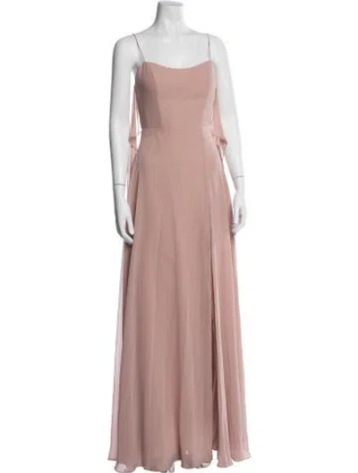 Pre-owned Jenny Yoo Square Neckline Long Dress In Pink