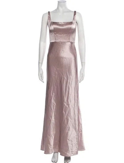 Pre-owned Jenny Yoo Square Neckline Long Dress In Pink