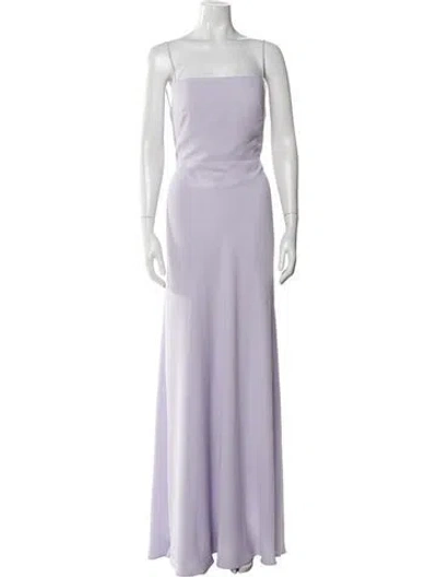 Pre-owned Jenny Yoo Square Neckline Long Dress In Purple