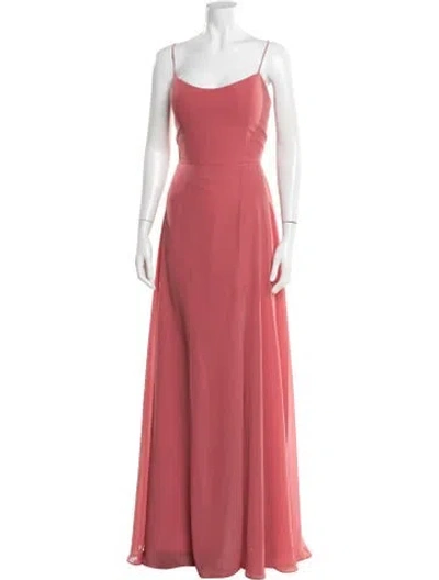 Pre-owned Jenny Yoo Square Neckline Long Dress In Purple