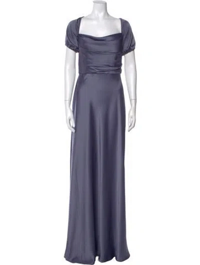 Pre-owned Jenny Yoo Square Neckline Long Dress In Purple