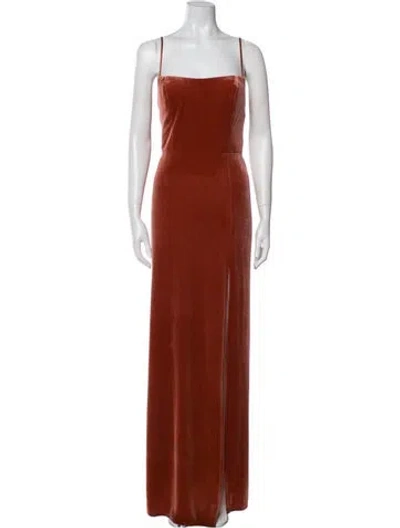 Pre-owned Jenny Yoo Square Neckline Long Dress In Red