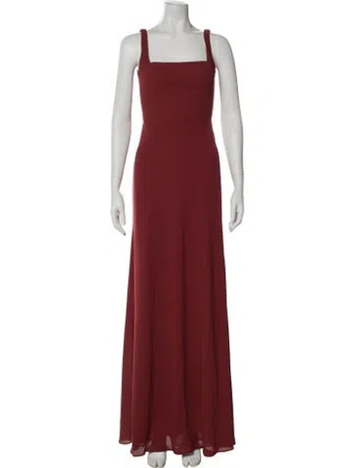 Pre-owned Jenny Yoo Square Neckline Long Dress In Red