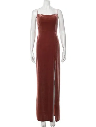 Pre-owned Jenny Yoo Square Neckline Long Dress In Red