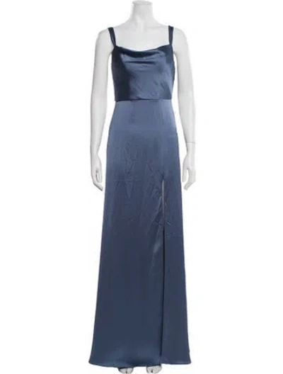 Pre-owned Jenny Yoo Square Neckline Long Dress W/ Tags In Blue
