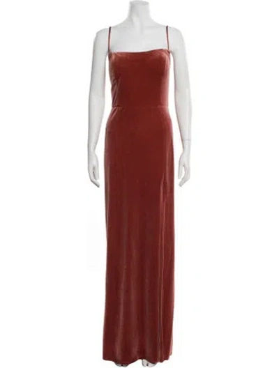 Pre-owned Jenny Yoo Square Neckline Long Dress W/ Tags In Brown