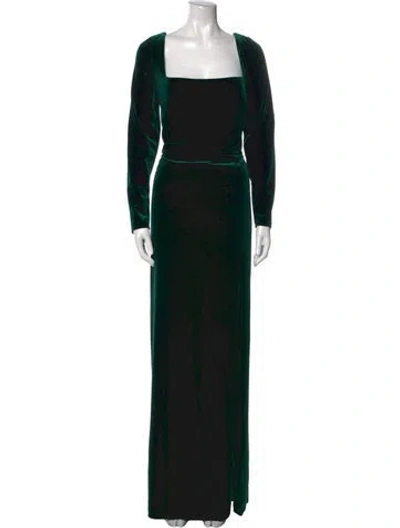Pre-owned Jenny Yoo Square Neckline Long Dress W/ Tags In Green