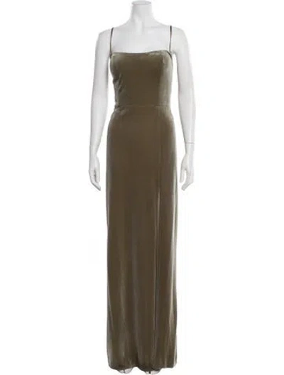 Pre-owned Jenny Yoo Square Neckline Long Dress W/ Tags In Green
