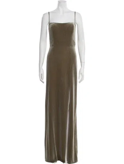 Pre-owned Jenny Yoo Square Neckline Long Dress W/ Tags In Green