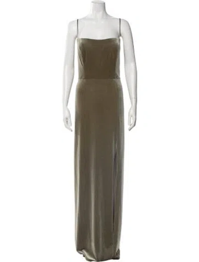 Pre-owned Jenny Yoo Square Neckline Long Dress W/ Tags In Green