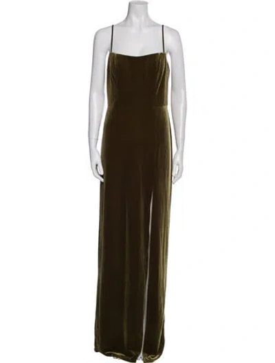 Pre-owned Jenny Yoo Square Neckline Long Dress W/ Tags In Green