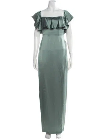 Pre-owned Jenny Yoo Square Neckline Long Dress W/ Tags In Green