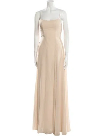 Pre-owned Jenny Yoo Square Neckline Long Dress W/ Tags In Neutral
