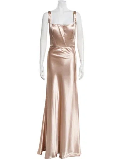 Pre-owned Jenny Yoo Square Neckline Long Dress W/ Tags In Pink