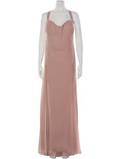 Pre-owned Jenny Yoo Square Neckline Long Dress W/ Tags In Pink