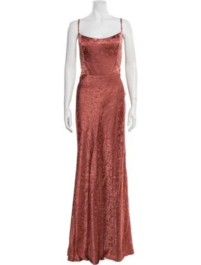 Pre-owned Jenny Yoo Square Neckline Long Dress W/ Tags In Red