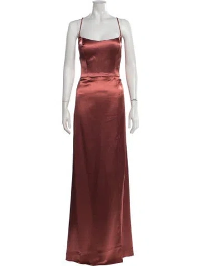 Pre-owned Jenny Yoo Square Neckline Long Dress W/ Tags In Red