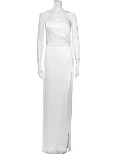 Pre-owned Jenny Yoo Square Neckline Long Dress W/ Tags In White