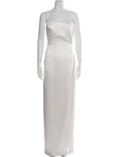 Pre-owned Jenny Yoo Square Neckline Long Dress In White