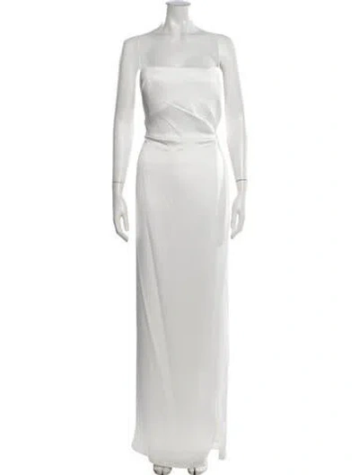 Pre-owned Jenny Yoo Square Neckline Long Dress In White